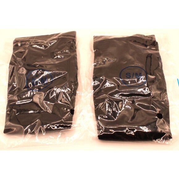 NEW Black Toeless Compression Socks S/M Knee High Elastic Stretch Open Toe 2 pr - Picture 2 of 6